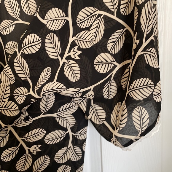 Vintage Josie by Natori Set Slip & Wrap Robe Night Dress Leaf Vine print size S - Picture 8 of 11